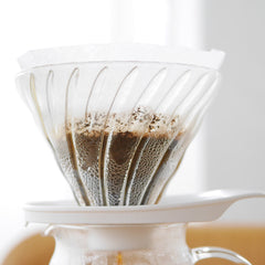 Hario V60 Glass Coffee Dripper White - Size 01