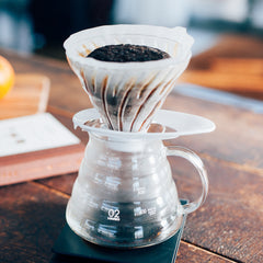 Hario V60 Glass Coffee Dripper White Size 02