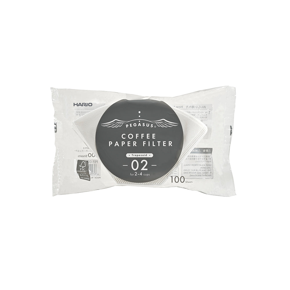 Hario Pegasus Filter Papers - Size 02 - White  (100-Pack)
